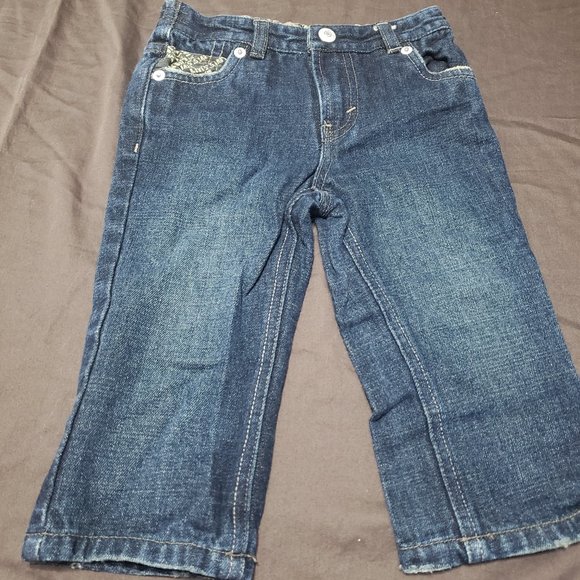 Levi's Blue Jeans Denim Slight Distressed Style Straight Leg 18 Month Size - Picture 1 of 11